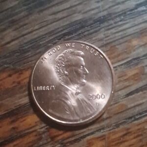 2000 D Lincoln Cent DDO/R OC Die Cracks Double Ear Red
